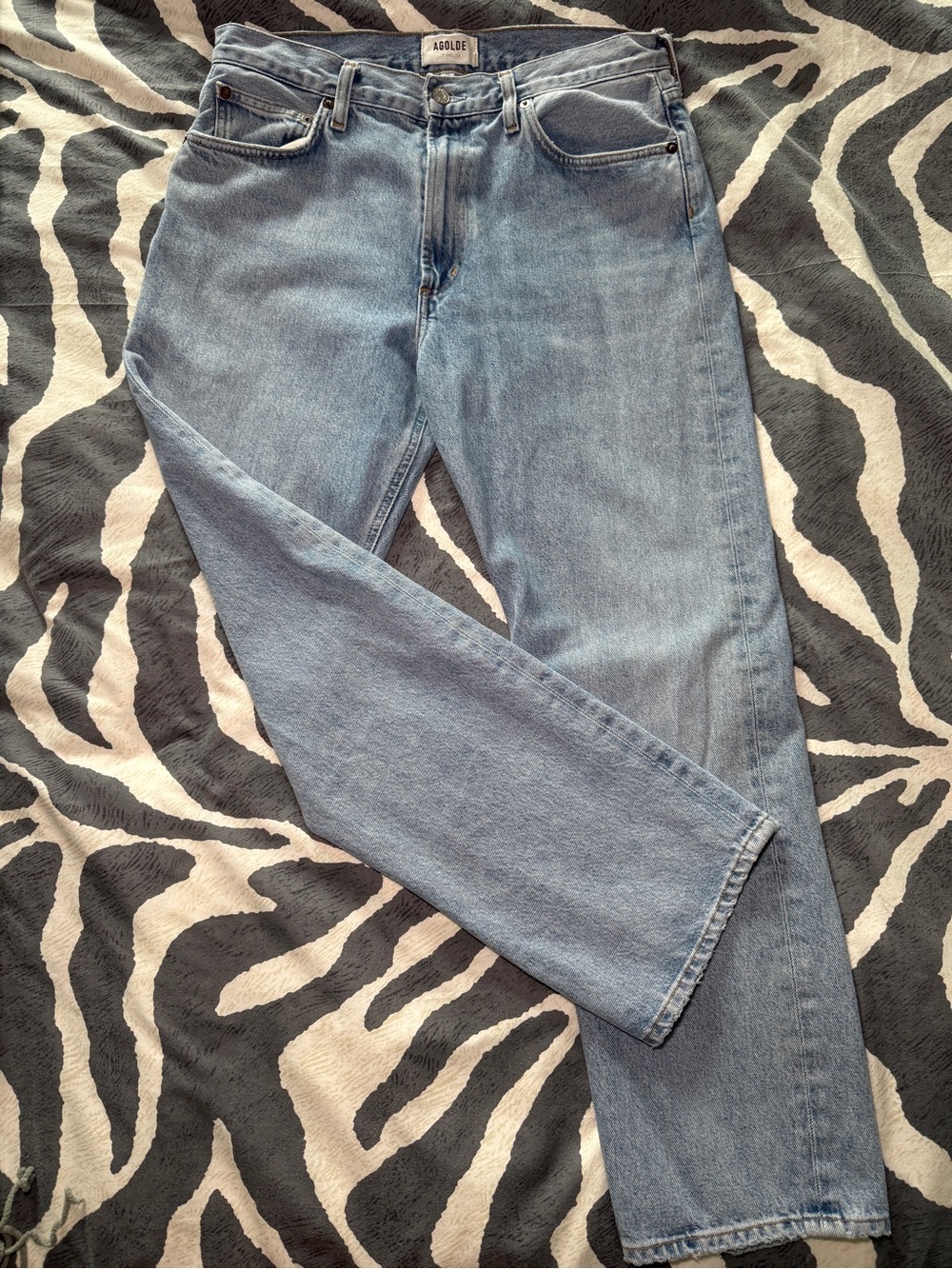 AGOLDE women’s straight leg light wash denim jeans - Picture 6 of 7